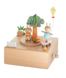 小兔滑板車音樂盒 木質音樂盒 MUSIC BOX